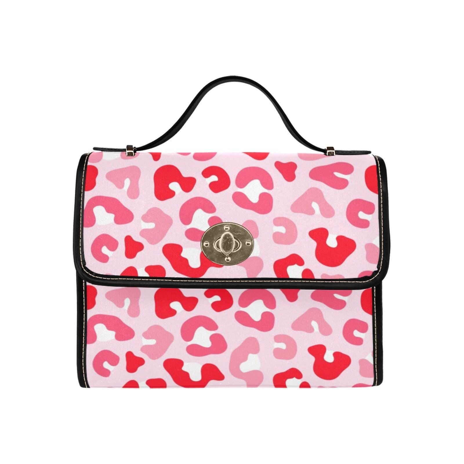 Pink Leopard Purse, Top Handle Handbag, Cute Statement Bag for Everyday Outfit