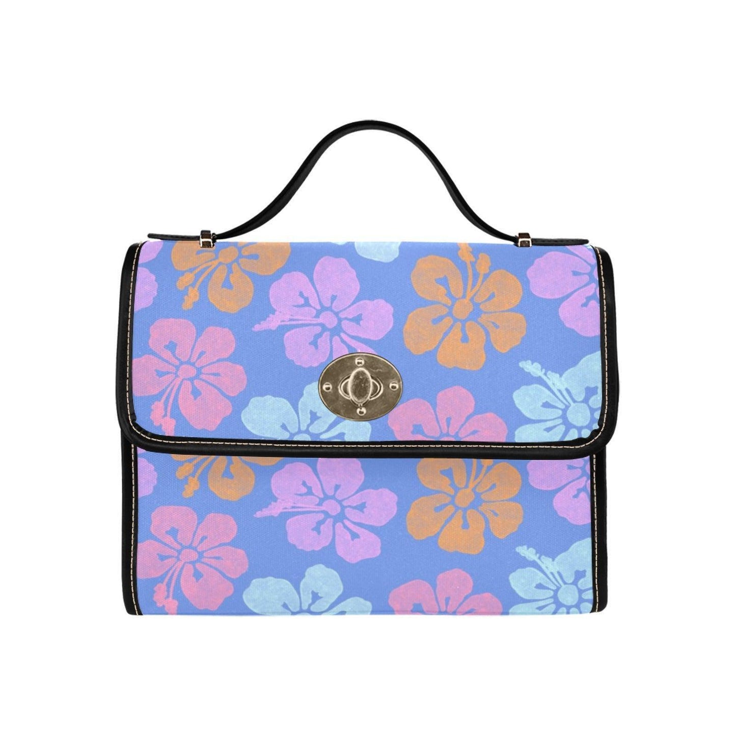 Tropical Hibiscus Handbag, Pastel Island Resort Top Handle Purse