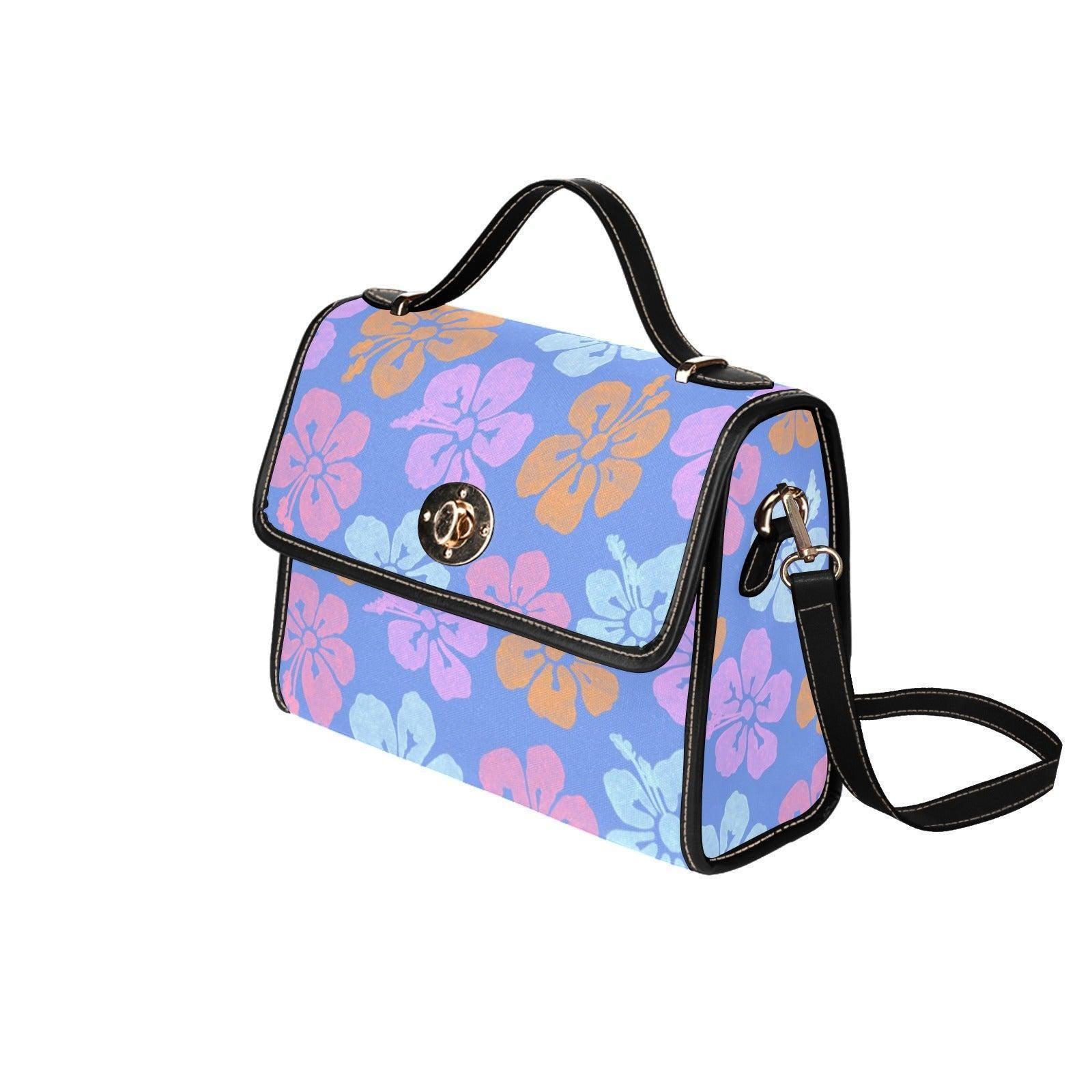 Tropical Hibiscus Handbag, Pastel Island Resort Top Handle Purse