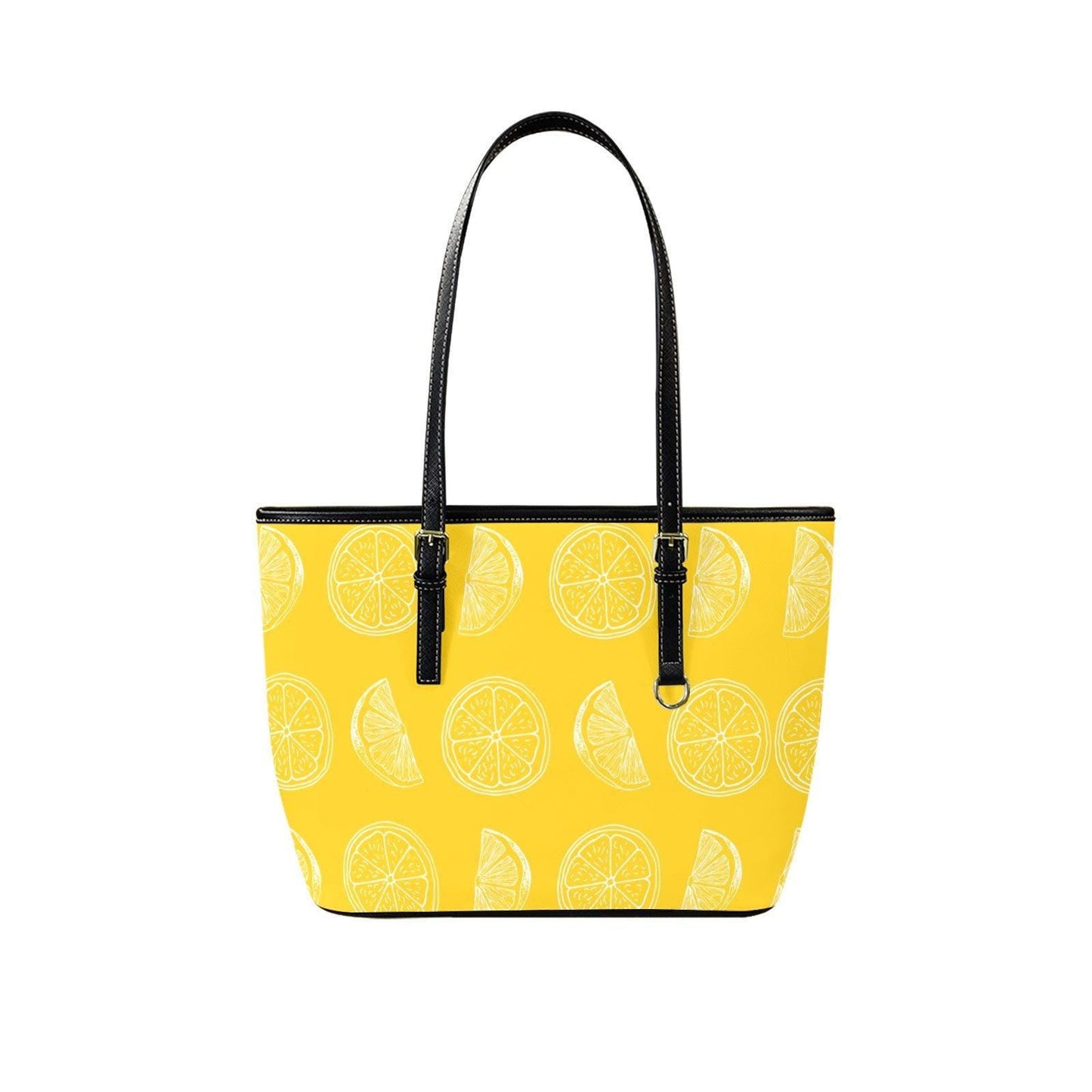 Lemon Tote Bag, Citrus Slice Shopper Purse, Yellow Summer Carryall for Resort Days