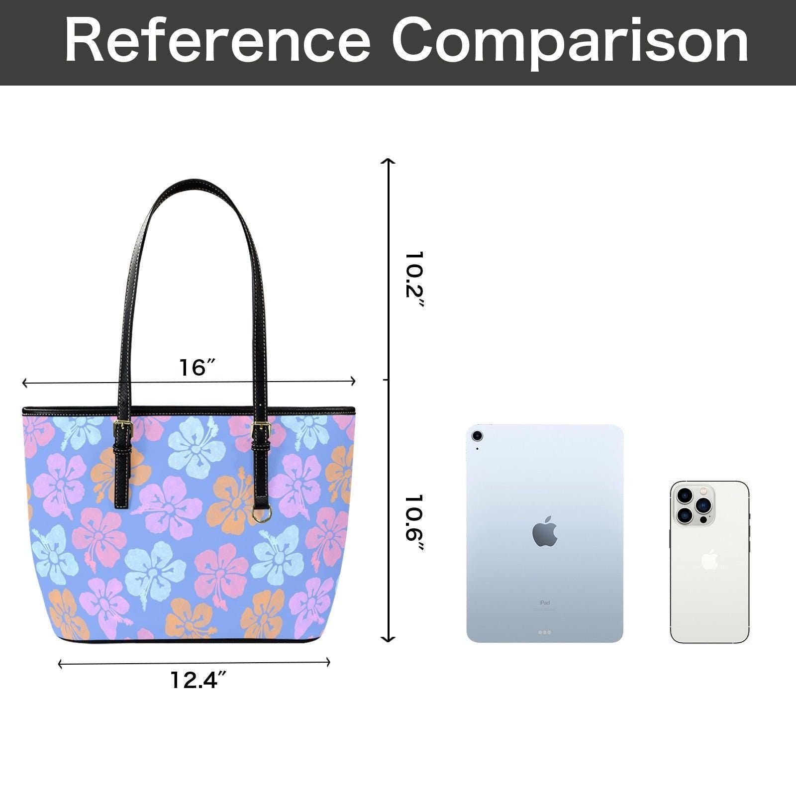 Tropical Floral Tote Bag, Hibiscus Shopper Purse, Island Vacation Handbag, Pastel Resort Tote