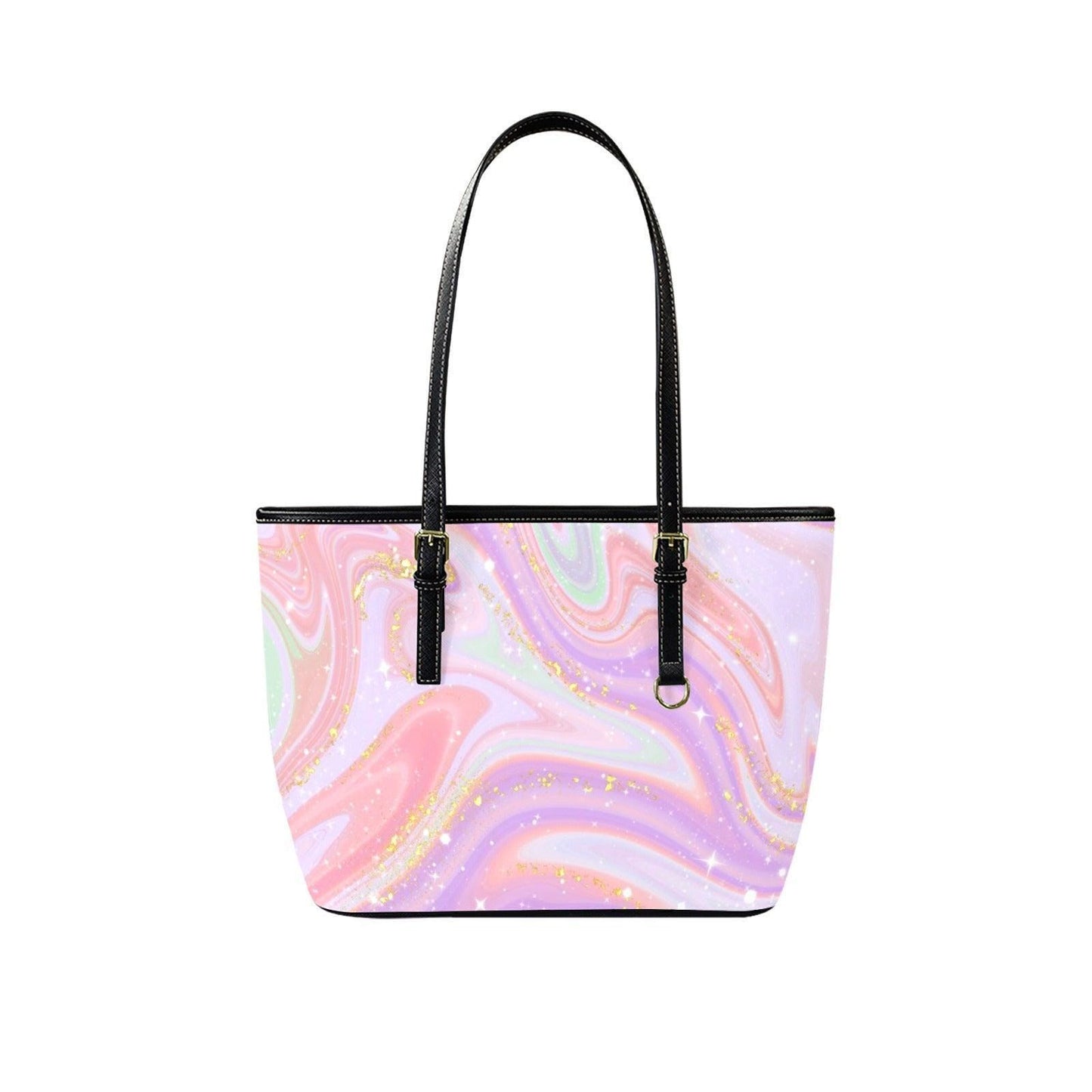 Pink Marble Shopper Tote, Abstract Swirl Handbag, Soft Glam Statement Purse