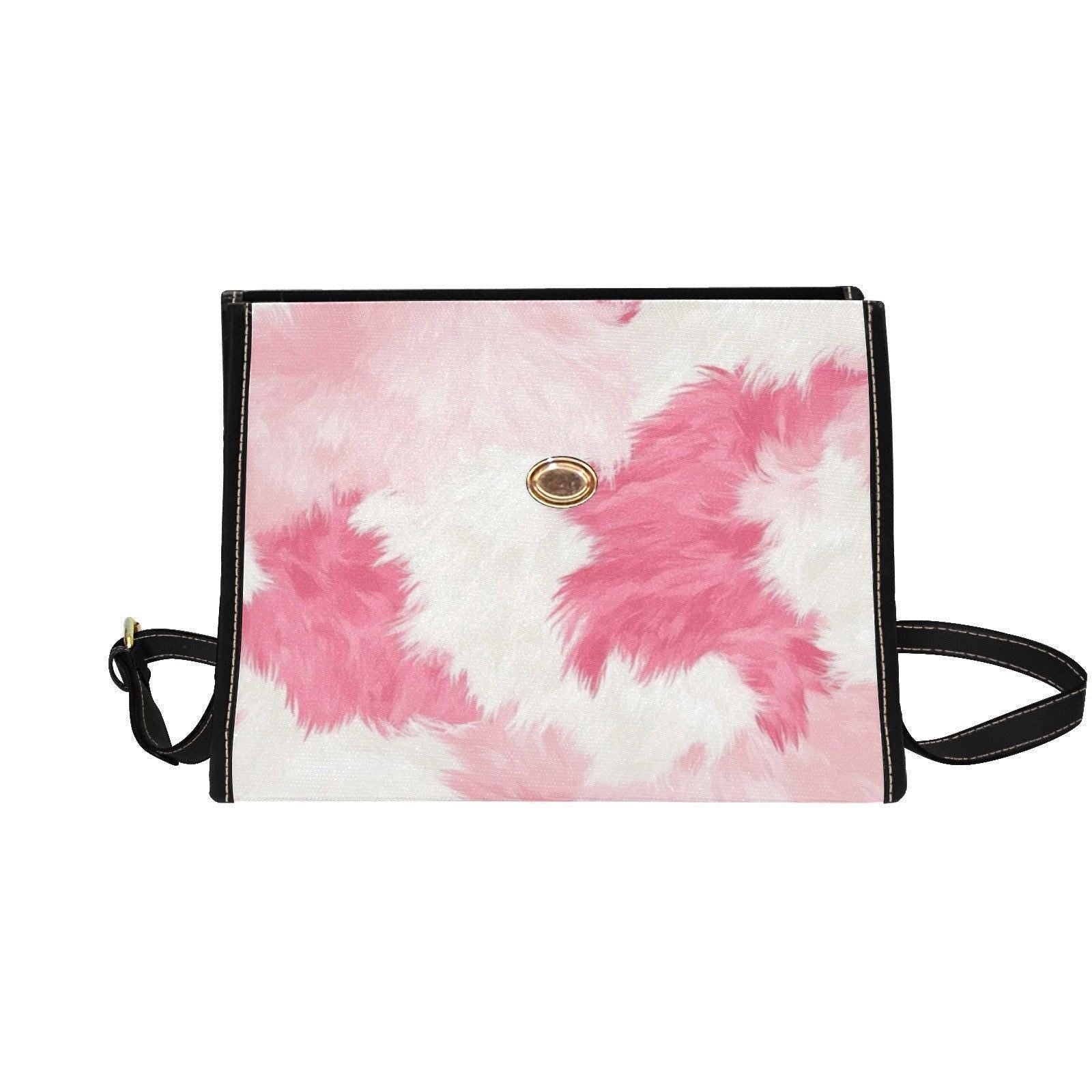 Pink Cow Print Satchel Purse Western Crossbody Handbag Y2K Girly Statement Bag