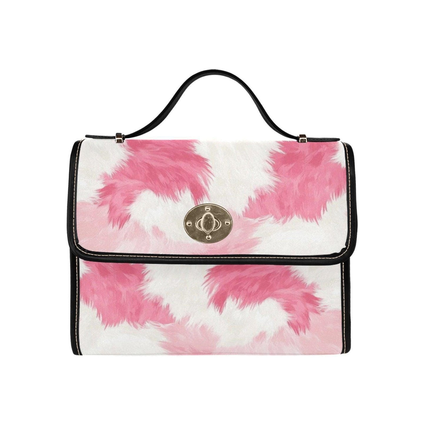 Pink Cow Print Satchel Purse Western Crossbody Handbag Y2K Girly Statement Bag
