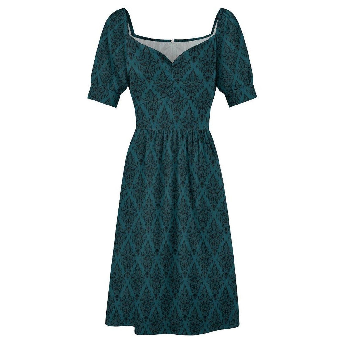 Teal Damask Dress