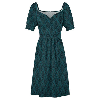 Teal Damask Dress