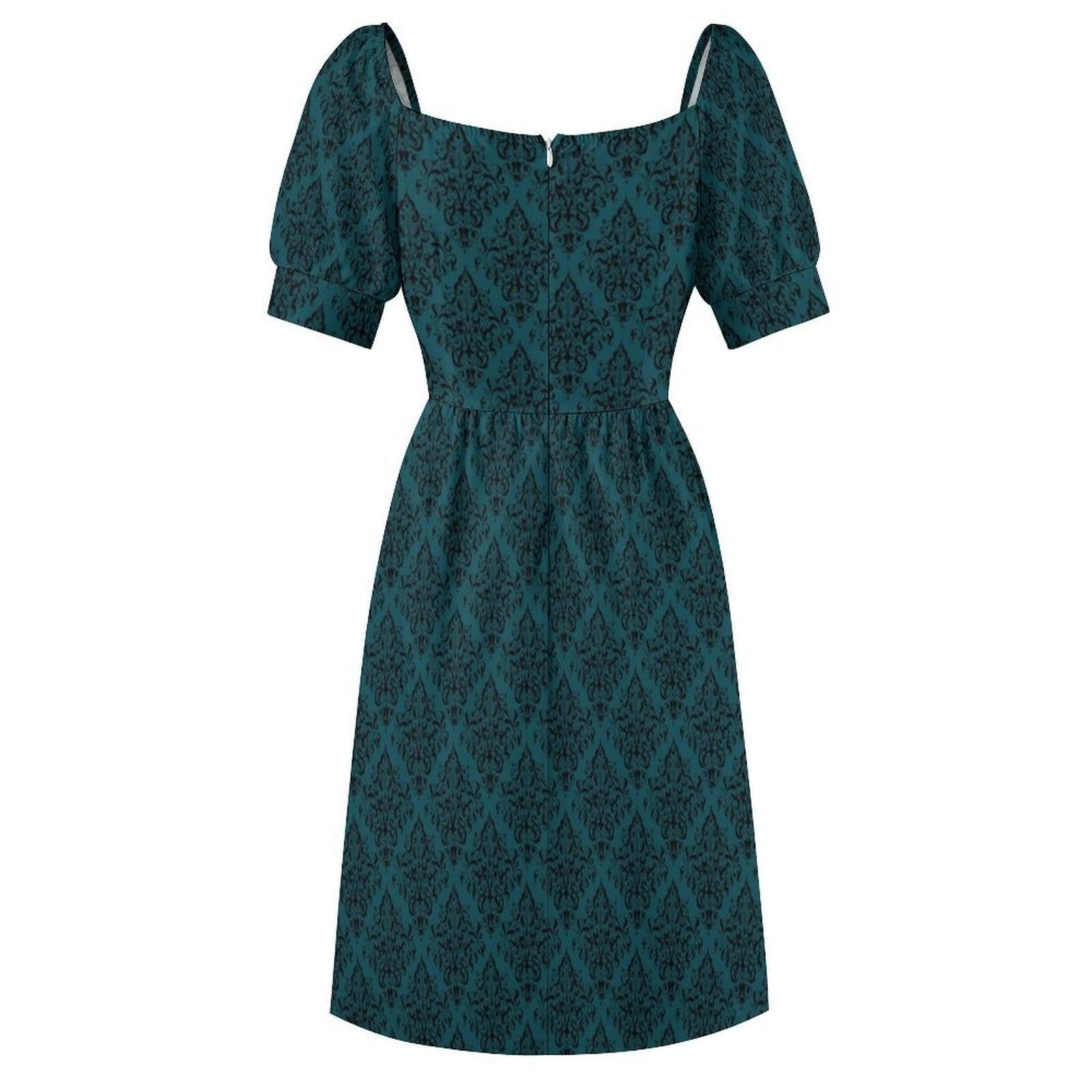 Teal Damask Dress