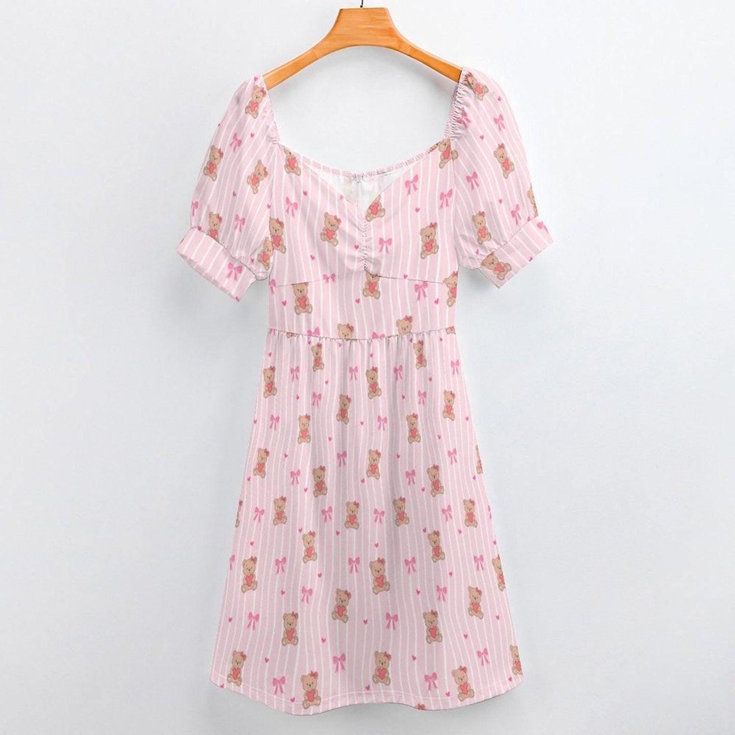Coquette Milkmaid Dress Pastel Stripe Mini Dress Soft Girl Picnic Outfit Cottagecore Fashion