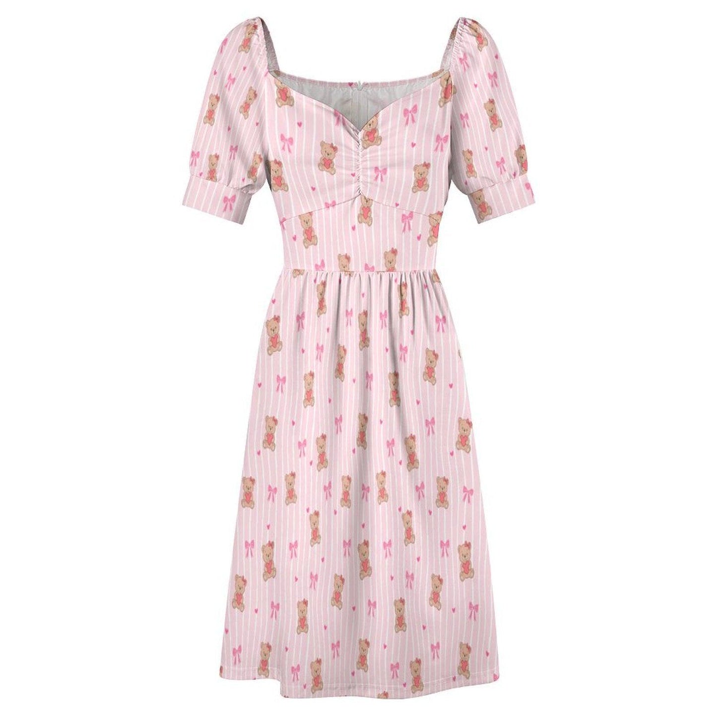 Coquette Milkmaid Dress Pastel Stripe Mini Dress Soft Girl Picnic Outfit Cottagecore Fashion