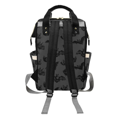 Bat Print Diaper Backpack, Baby Bag Travel Organizer, Night Bat Pattern