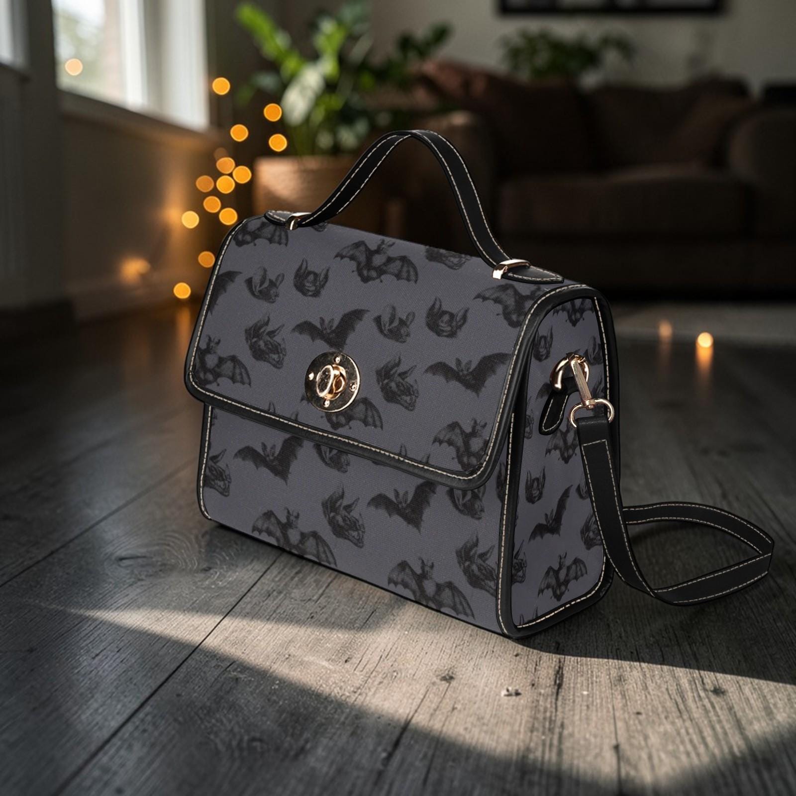 Black Bat Diaper Bag Backpack, Spooky Cute Baby Organizer, Travel Mom Backpack, Stroller Friendly