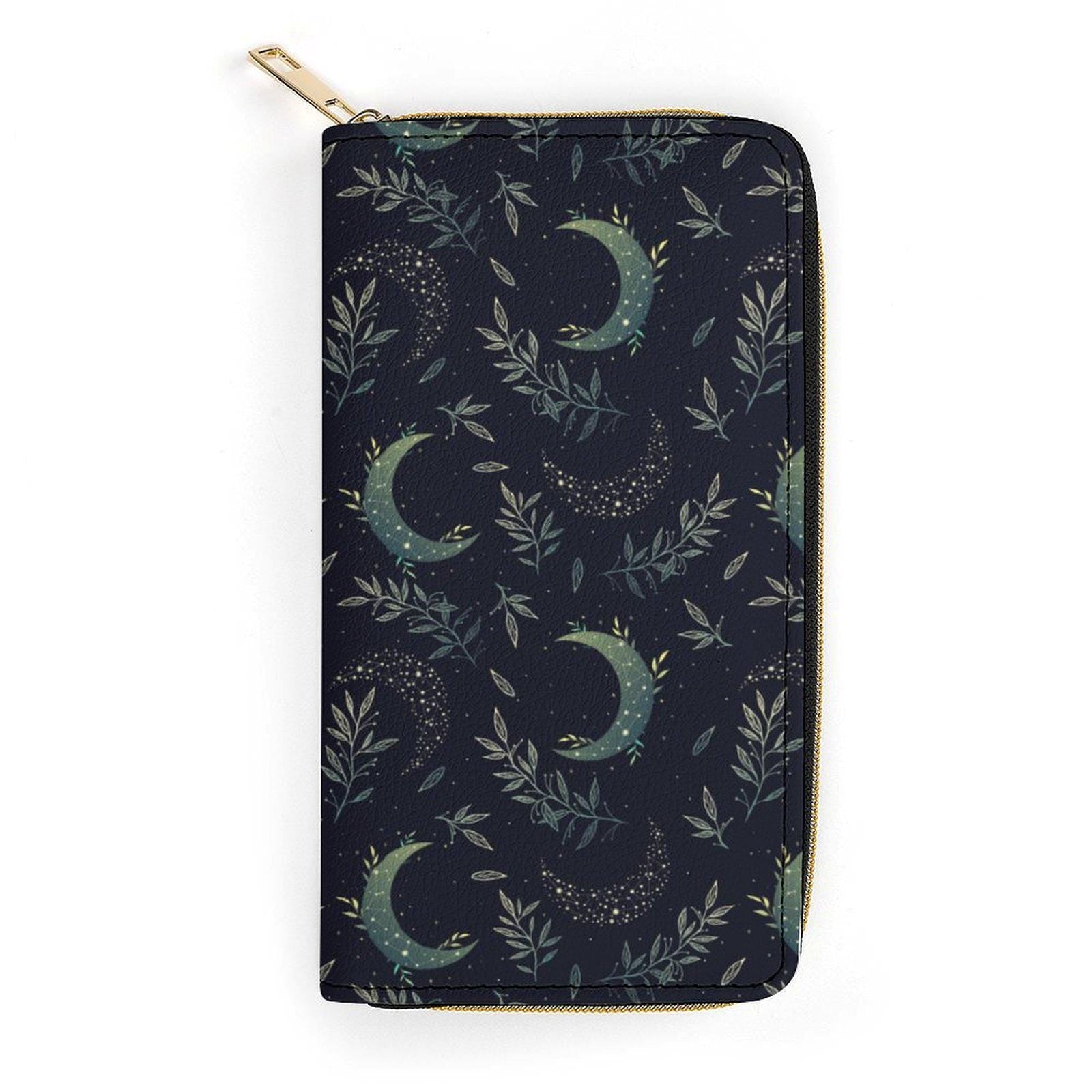 Celestial Moon Satchel Purse, Navy Top Handle Handbag, Crescent Moon Botanical Bag, Structured Everyday Purse