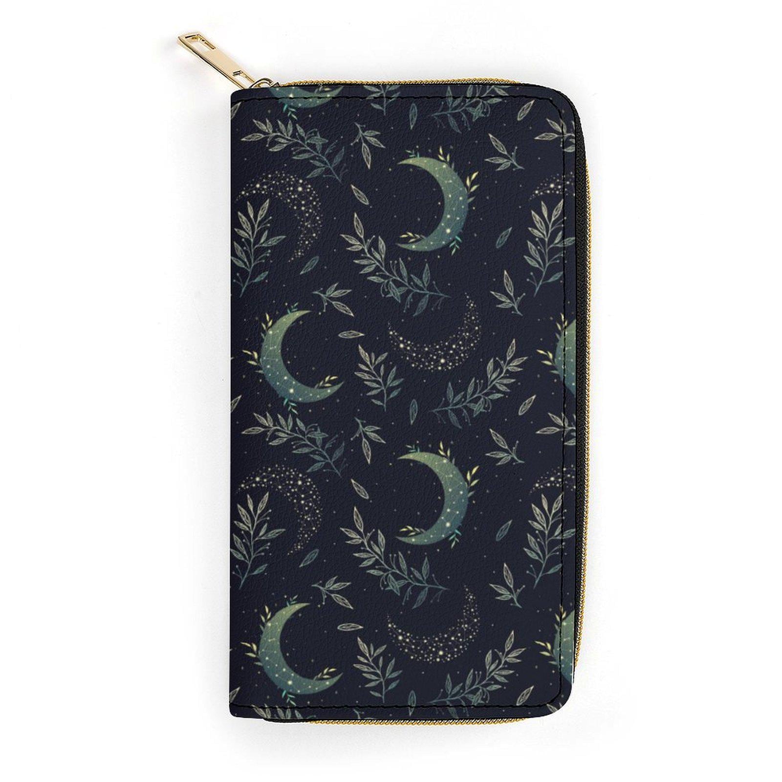 Moon Print Top Handle Bag, Celestial Satchel Purse, Navy Crescent Moon Handbag, Starry Botanical Everyday Bag