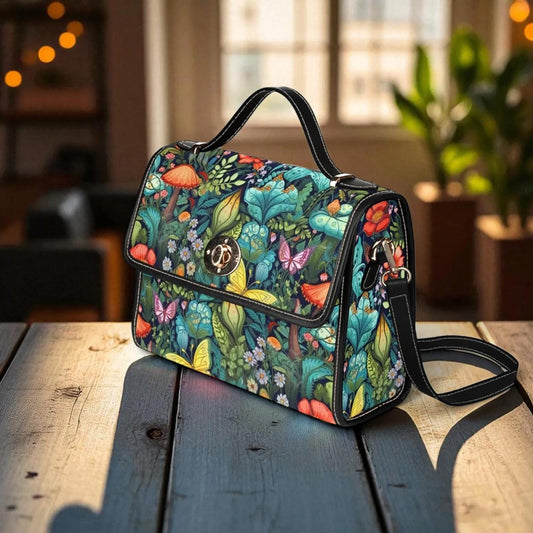 Mushroom Forest Handbag, Cottagecore Purse, Whimsical Nature Bag