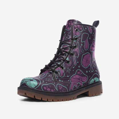Goblincore Mushroom Boots Vegan Footwear Festival Shoes Unisex Woodland Combat Platform Boots