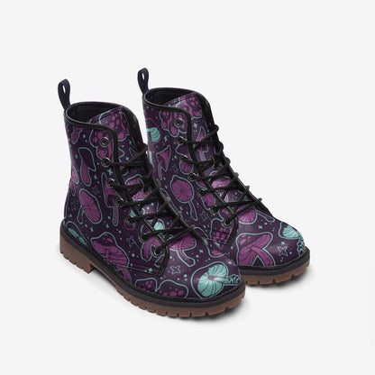 Goblincore Mushroom Boots Vegan Footwear Festival Shoes Unisex Woodland Combat Platform Boots