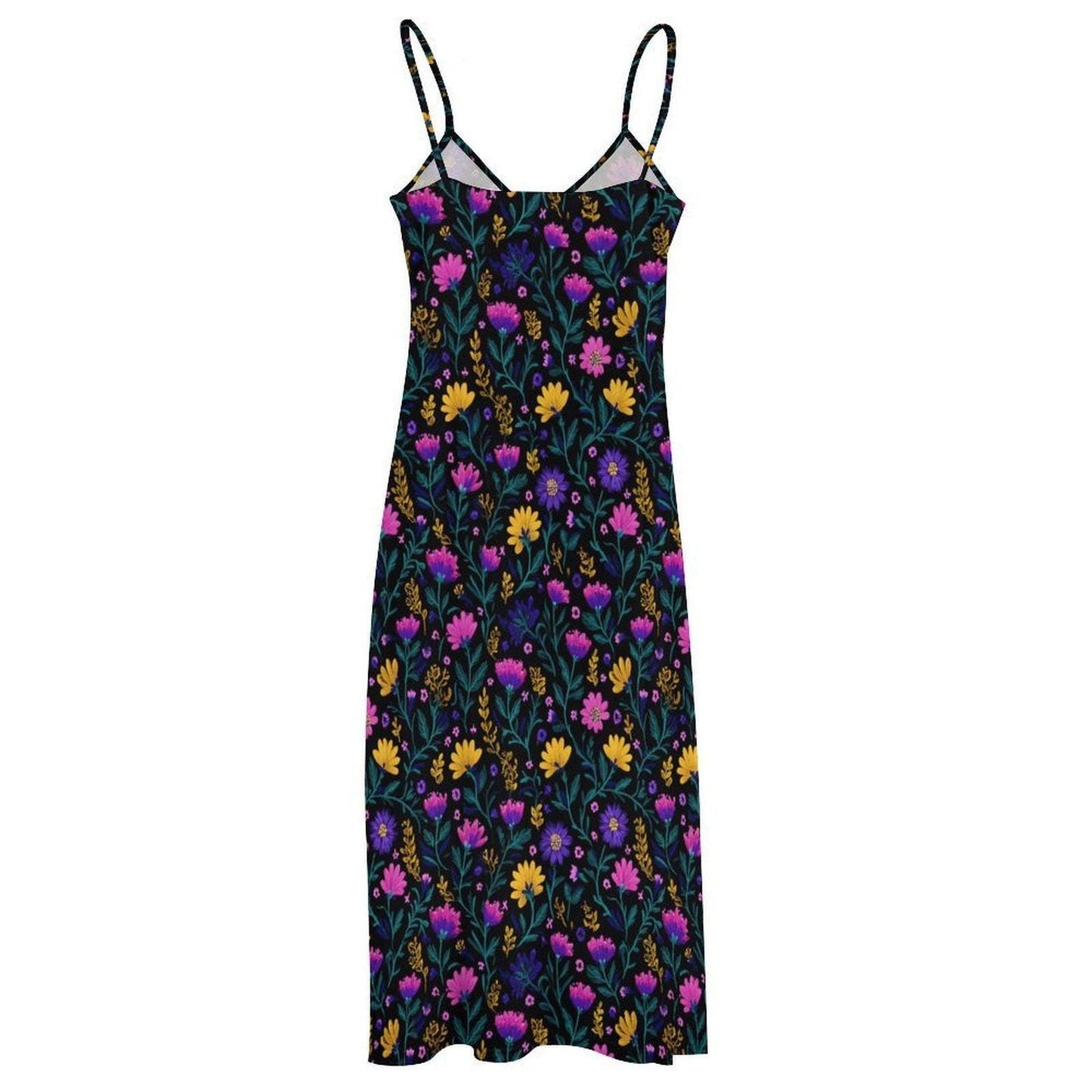 Wildflower Maxi Dress, Garden Party Sundress, Boho Meadow Slip Dress for Women