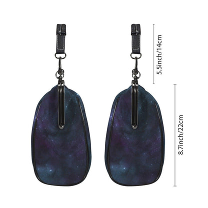 Celestial Galaxy Kisslock Handbag, Nebula Frame Purse, Starry Night Top Handle Bag