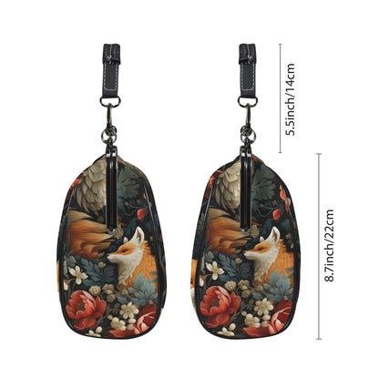 Fox Floral Kiss Lock Bag, Woodland Frame Purse, Cottagecore Top Handle Handbag
