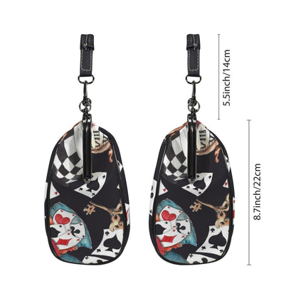 Playing Card Kiss Lock Bag Whimsical Tea Party Handbag Storybook Shoulder Purse