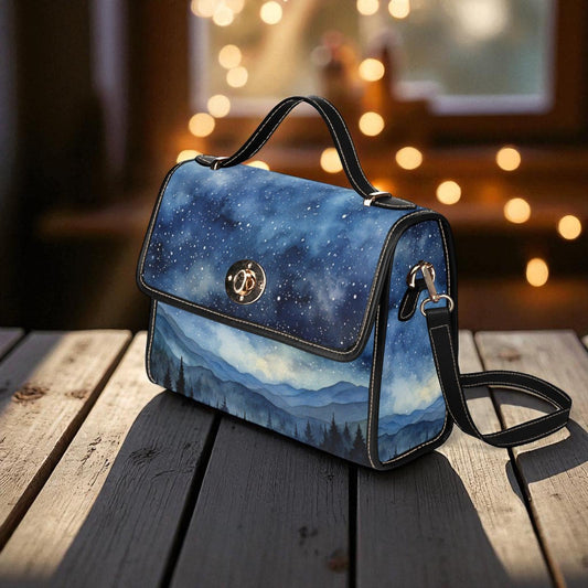 Starry Forest Purse, Celestial Landscape Satchel for Witches, Night Sky Handbag, Galaxy Shoulder Bag