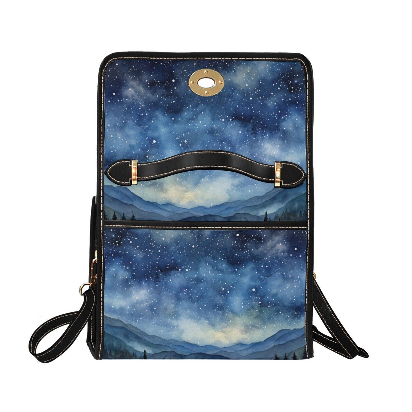 Starry Forest Purse, Celestial Landscape Satchel for Witches, Night Sky Handbag, Galaxy Shoulder Bag