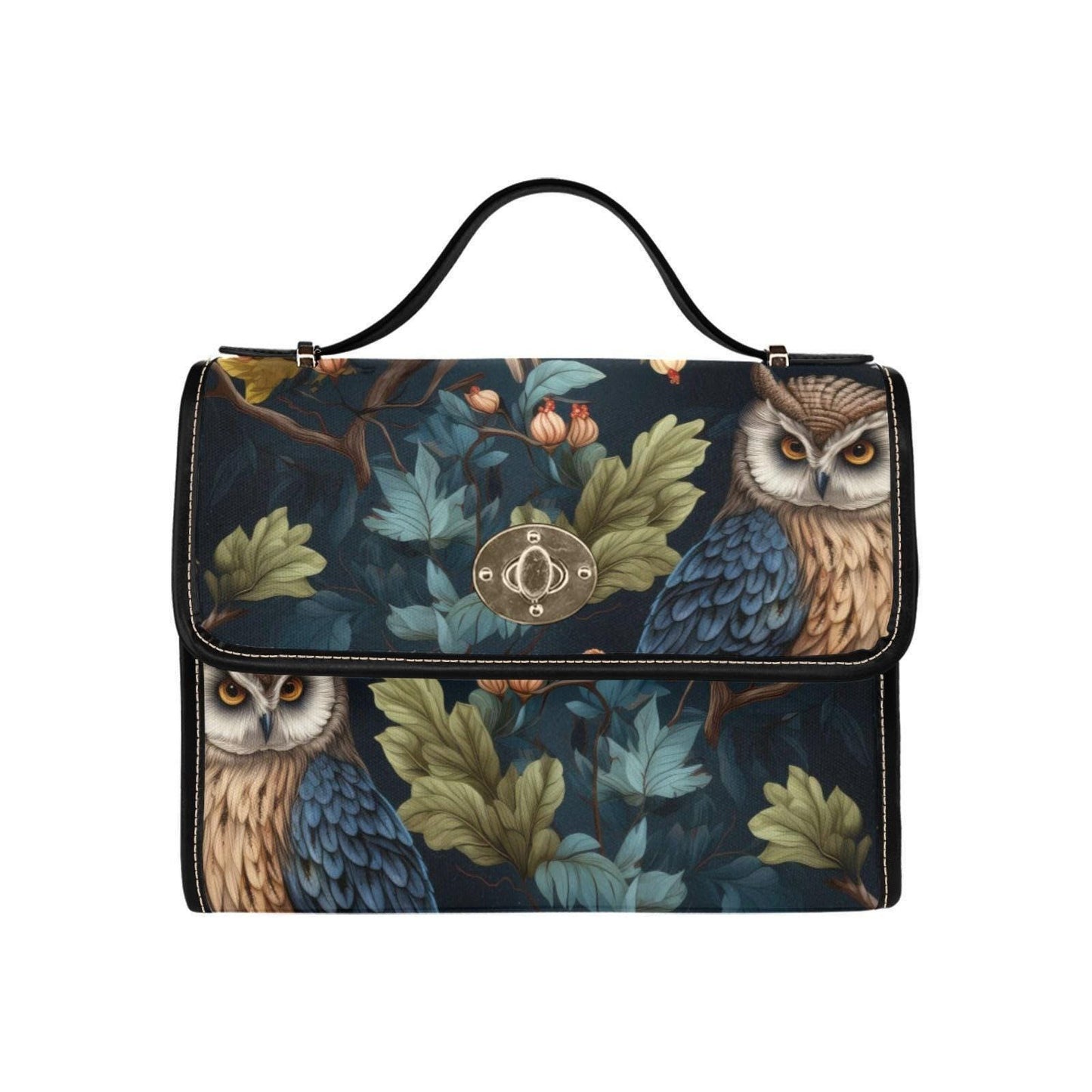Owl Forest Handbag, Witchy Woodland Purse, Cottagecore Nature Bag, Owl Lover Gift, Mystic Bag