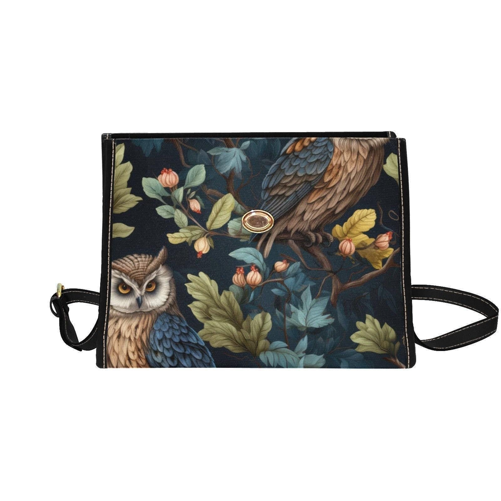 Owl Forest Handbag, Witchy Woodland Purse, Cottagecore Nature Bag, Owl Lover Gift, Mystic Bag