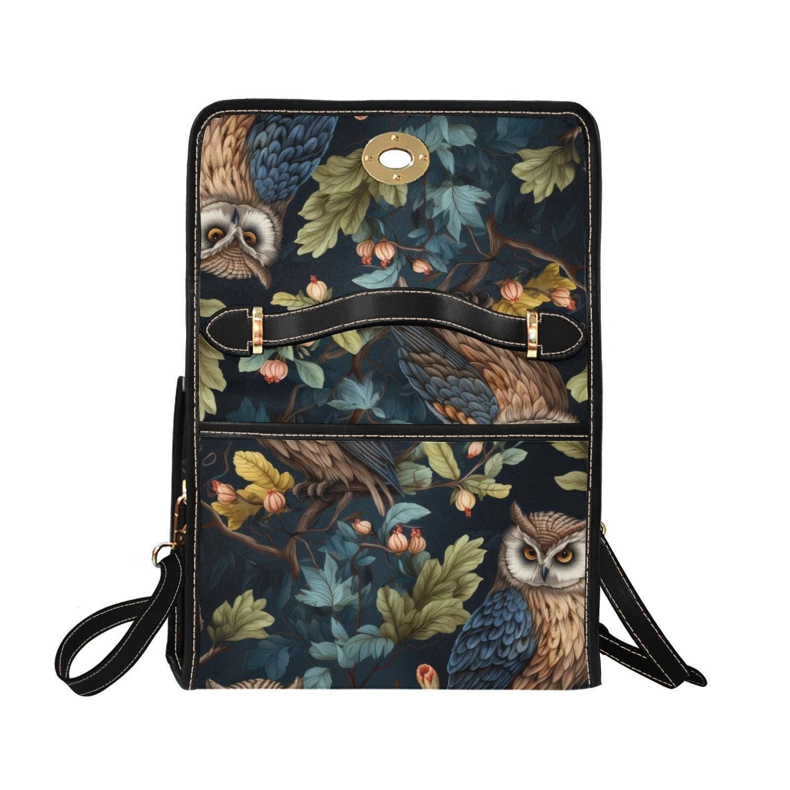 Owl Forest Handbag, Witchy Woodland Purse, Cottagecore Nature Bag, Owl Lover Gift, Mystic Bag
