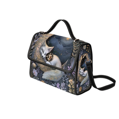 Sleeping Fox Woodland Night Handbag, Fairycore Fantasy Forest Clutch, Celestial Animal Bag