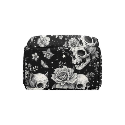 Diaper Bag Backpack, Gothic Skull Mom Bag, Celestial Baby Travel Bag