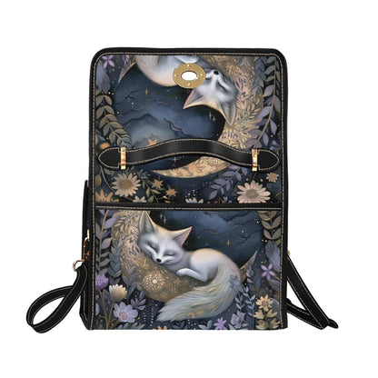 Sleeping Fox Woodland Night Handbag, Fairycore Fantasy Forest Clutch, Celestial Animal Bag