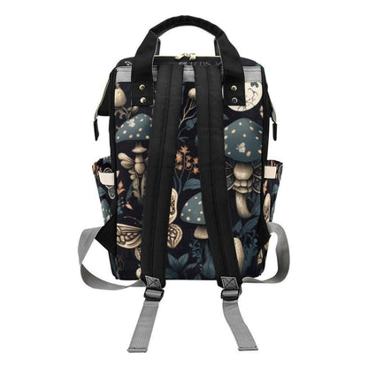 Cottagecore Mushroom Diaper Bag Backpack, Moth Baby Travel Bag, Stroller Organizer