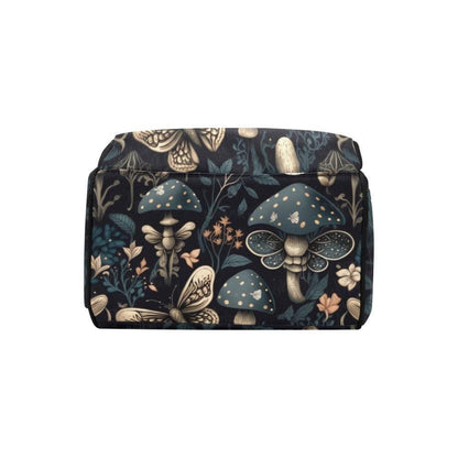 Cottagecore Mushroom Diaper Bag Backpack, Moth Baby Travel Bag, Stroller Organizer