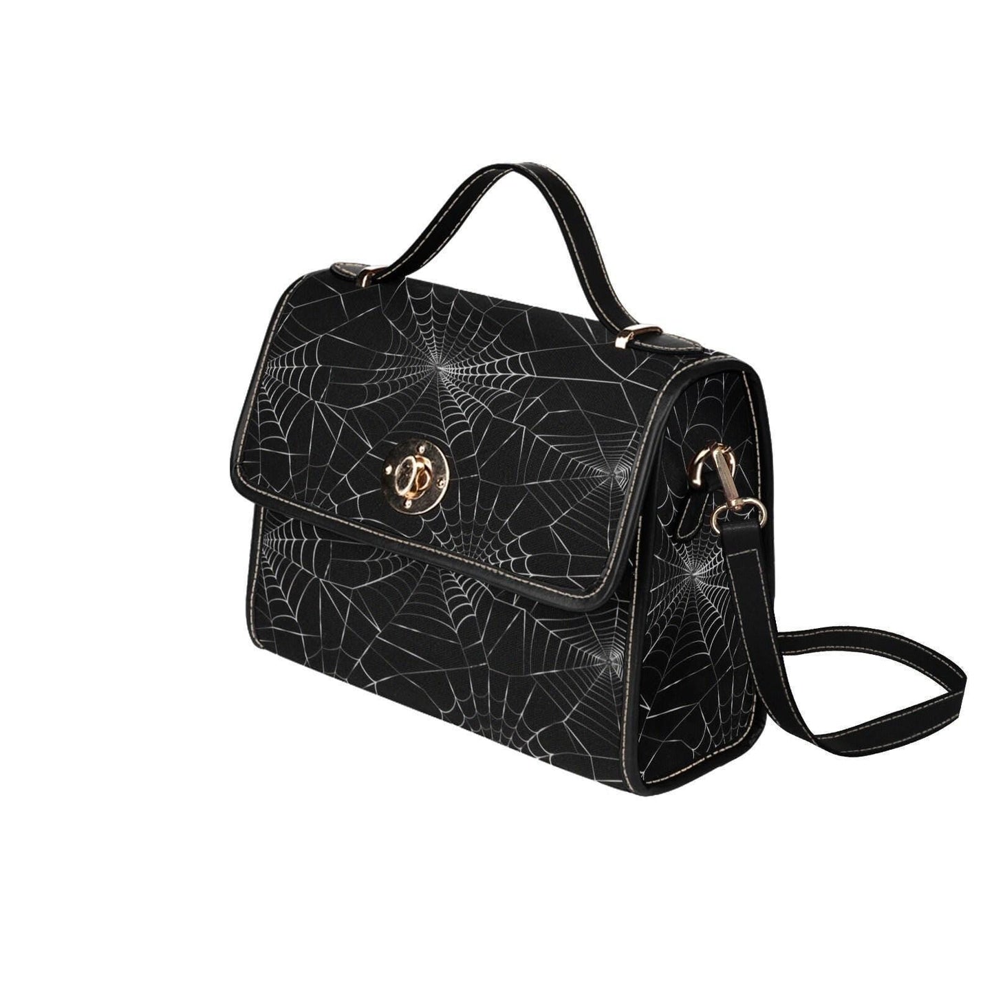 Spiderweb Handbag, Gothic Crossbody Purse with Web Pattern, Spooky Halloween Accessory
