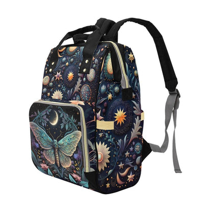 Moth Diaper Bag Backpack, Moon Baby Travel Bag, Enchanted Nursery Organizer
