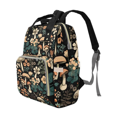 Mushroom Diaper Bag Backpack, Floral Baby Travel Bag, Cottagecore Mom Backpack Gift