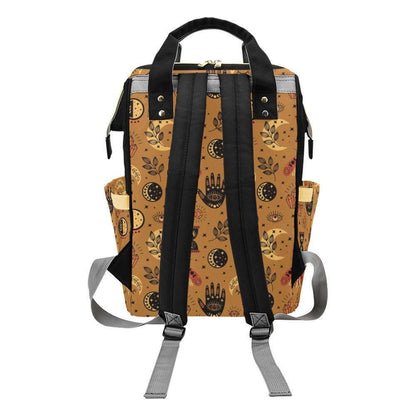 Celestial Diaper Bag Backpack, Boho Mom Travel Bag, Moon Phase Nursery Organizer