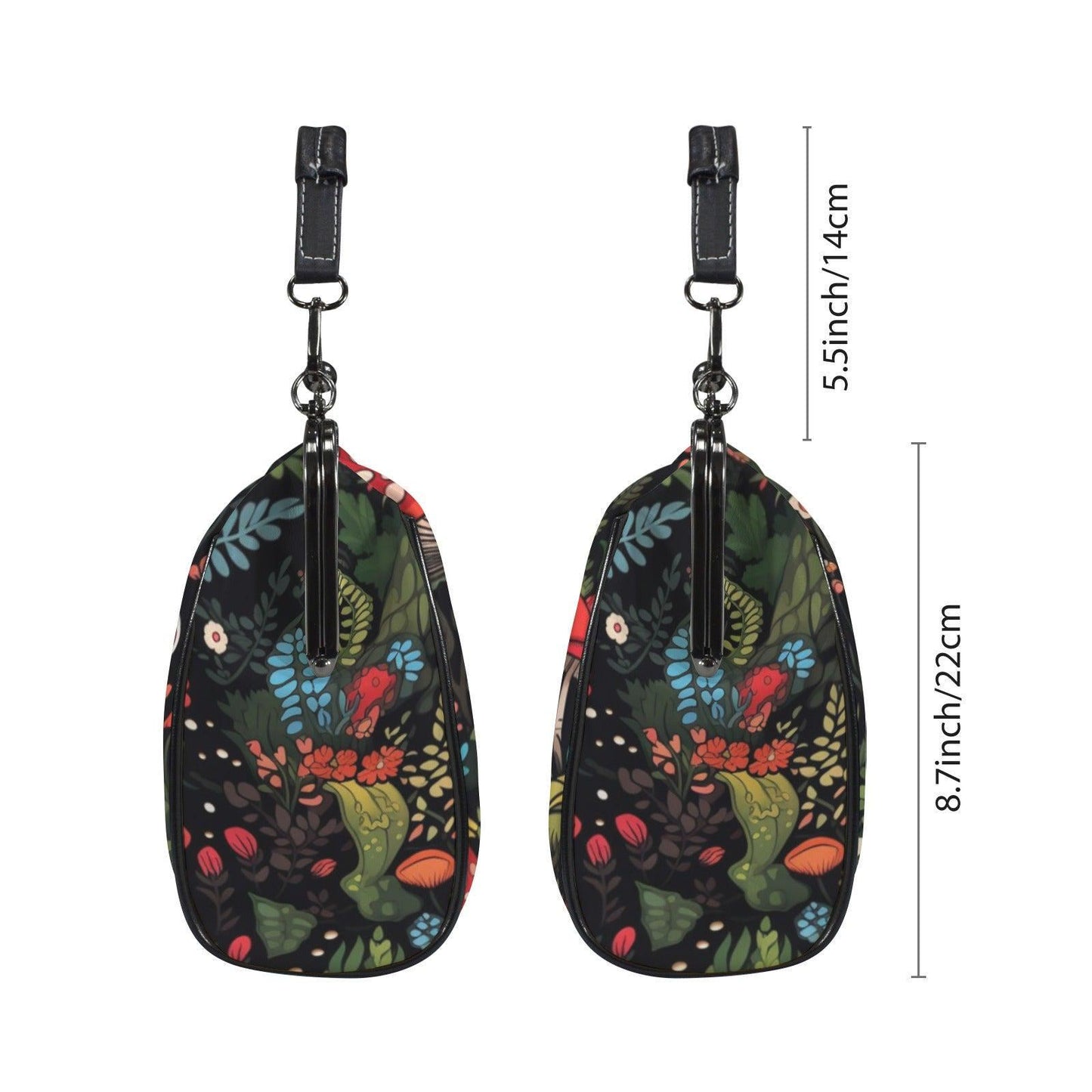 Enchanted mushroom print handbag, fairy forest clasp purse, woodland cottage shoulder bag