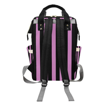 Purple Stripe Backpack, Goth School Bag, Alt Fashion Laptop Bag, Edgy Travel Backpack