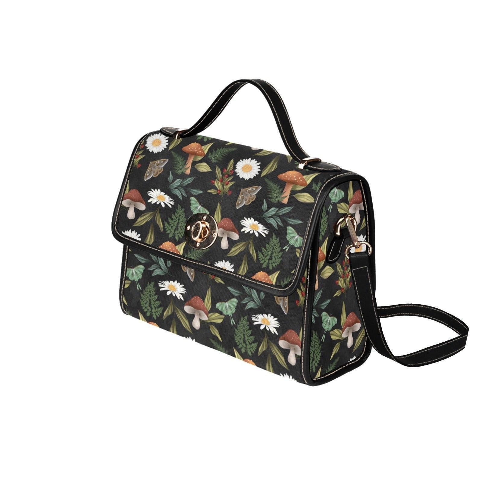 Forest Mushroom Crossbody Bag, Cottagecore Botanical Handbag