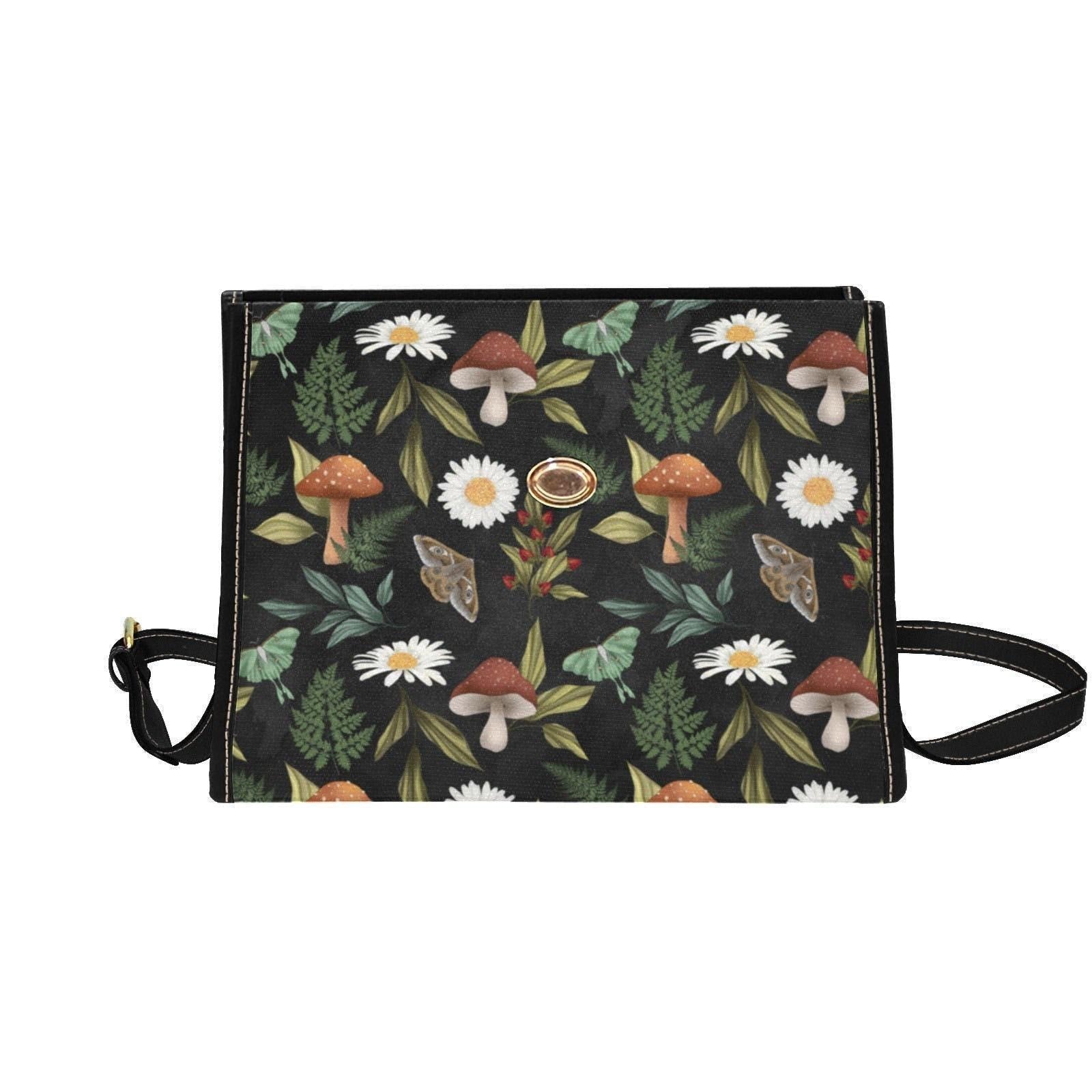 Forest Mushroom Crossbody Bag, Cottagecore Botanical Handbag