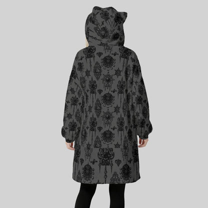 Gothic Hoodie Blanket, Dark Academia Wearable Blanket, Oversized Cozy Lounge Gift