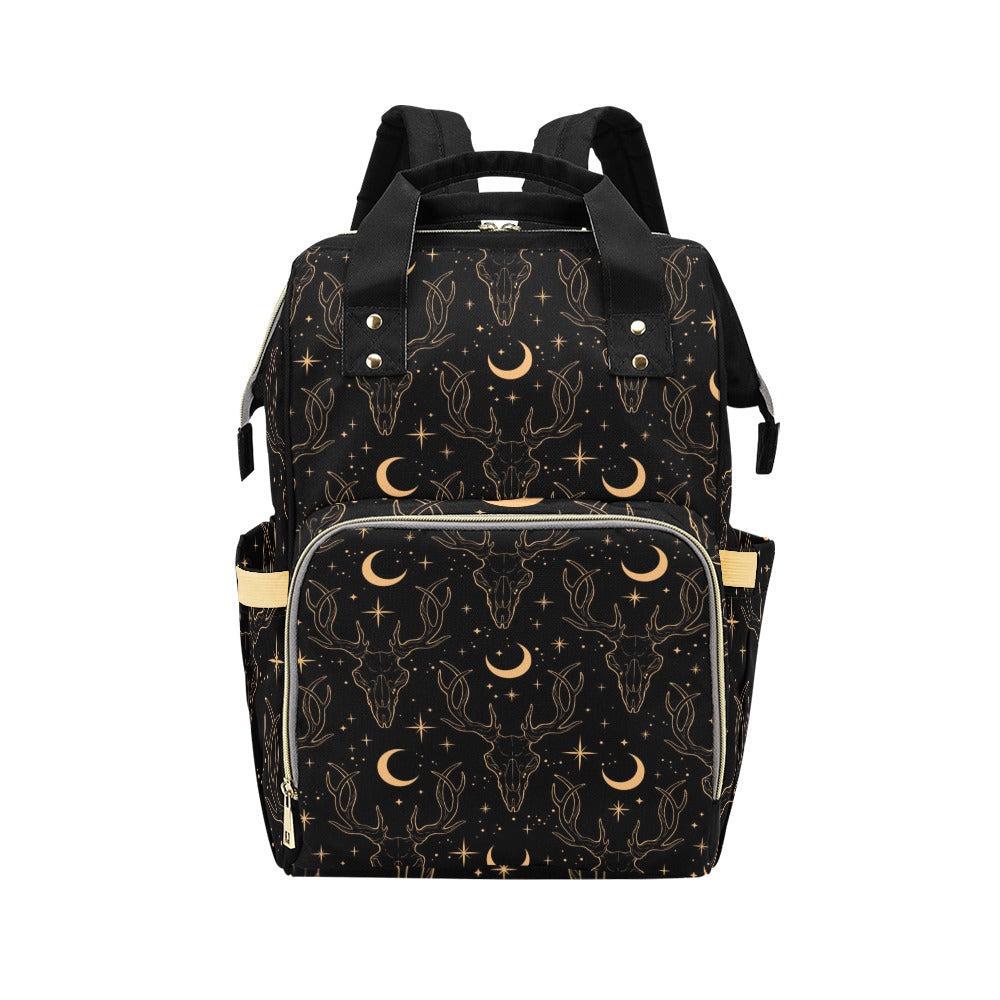 Diaper Bag Backpack, Celestial Deer Print Mom Backpack, Baby Travel Organizer