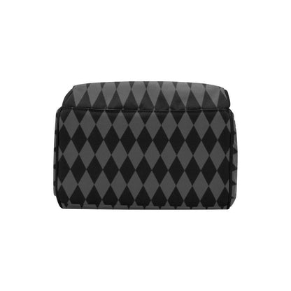Diaper Bag Backpack in Black Argyle, Neutral Baby Travel Bag, Modern Mom Backpack