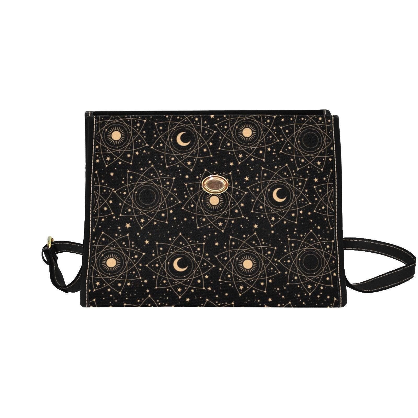 Astrology Moon Sun Satchel, Celestial Witchy Bag, Occult Star Purse