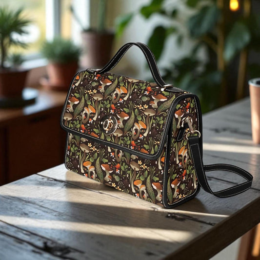Cottagecore Mushroom Satchel Bag, Witchy Forest Handbag, Botanical Purse