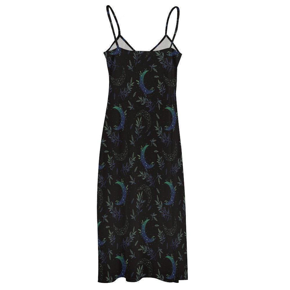Celestial Tarot Moon Maxi Dress Dark Cottagecore Maxi Dress, Witchy Maxi Dress, Fairy Grunge Dress, Whimsigoth Maxi Dress, Occult Pattern