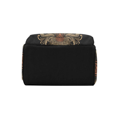 Demon Skull Occult Backpack with Gothic Bone Print, Travel Bag for Everyday, Festival Use
