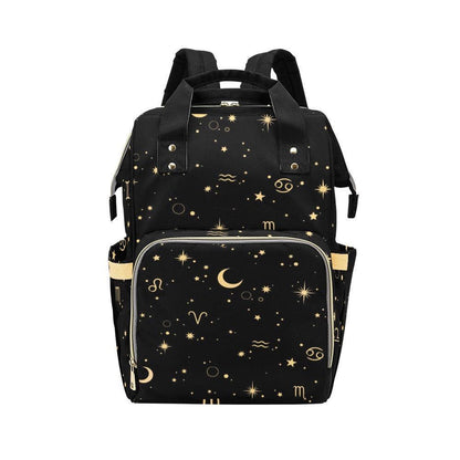 Celestial Diaper Backpack, Zodiac Baby Travel Bag, Moon Star Mom Backpack